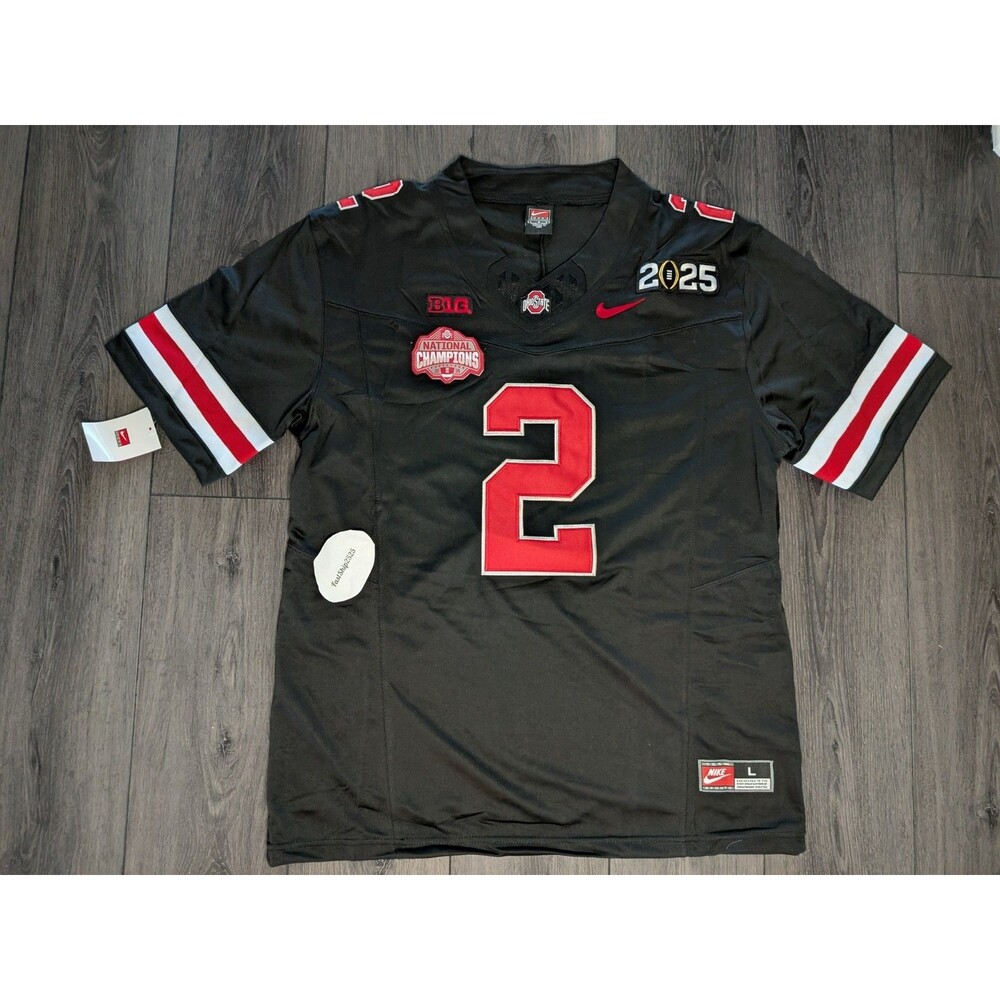 Caleb Downs #2 Ohio Buckeyes 2025 Blackout Heritage Jersey Mens Size Large - Picture 1 of 3